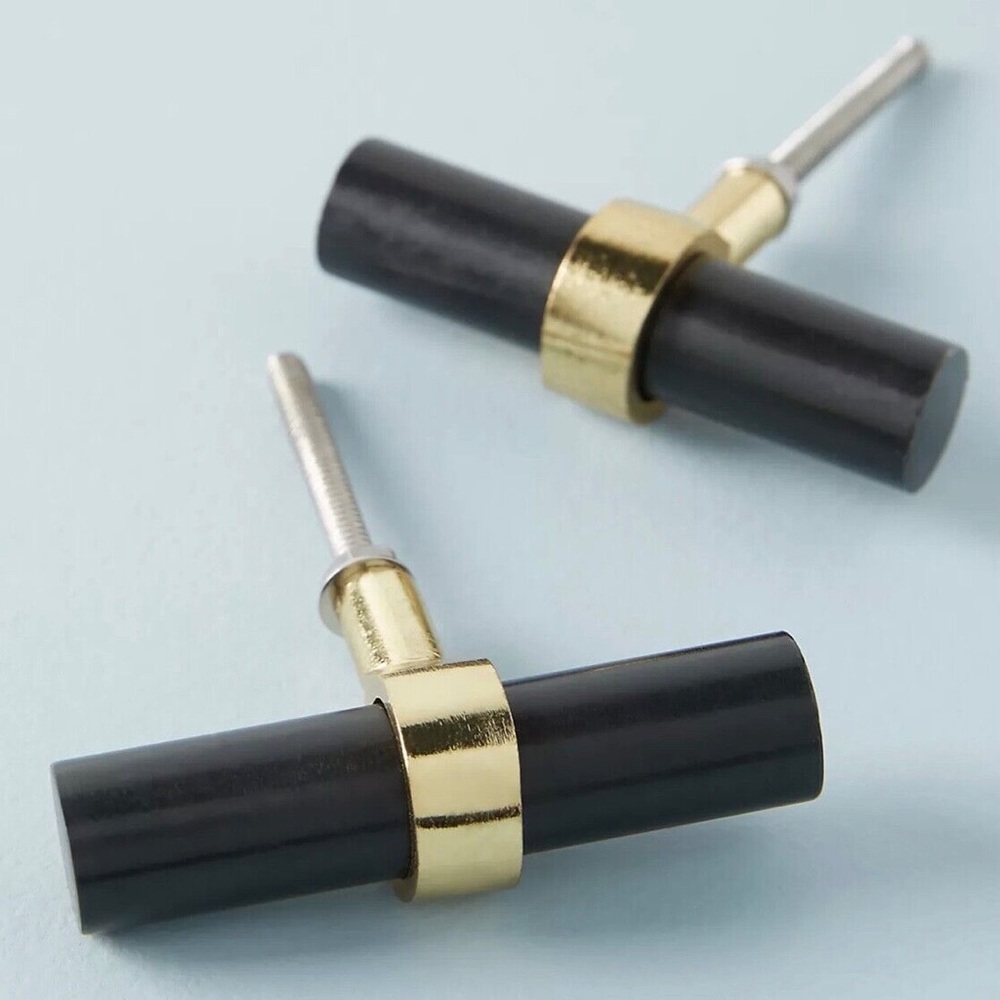 Anthropologie Lusso 3-inch Knob in Blackened Iron and Brass